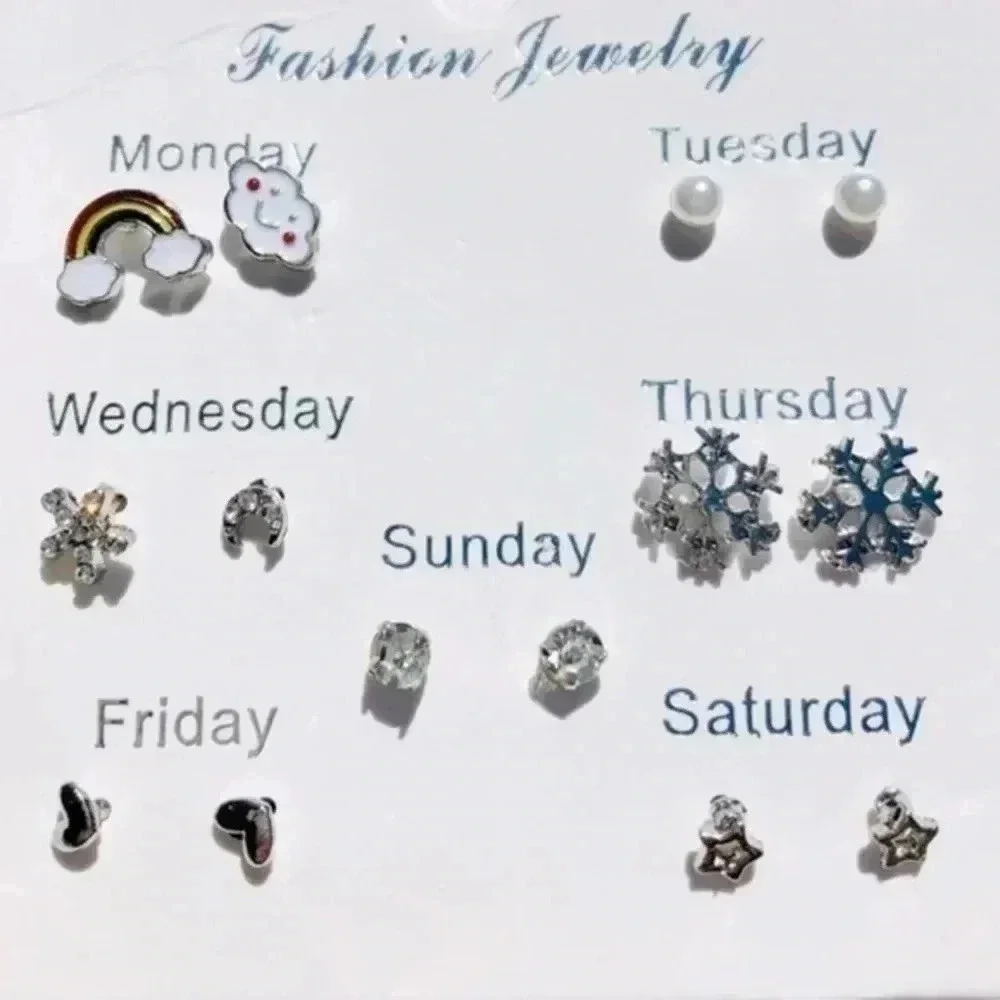 Set of 7 Stud Earrings NWT 3